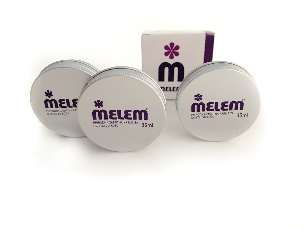3 Large Melem Skin and Lip Balm Tins with Lanolin